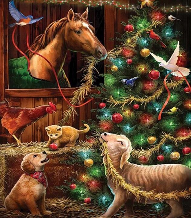Animals, Birds & Christmas Tree - diamond-painting-bliss.myshopify.com