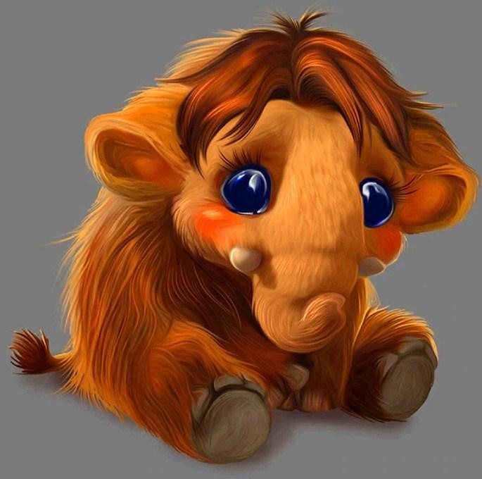 Baby Mammoth Cartoon Diamond Painting - diamond-painting-bliss.myshopify.com