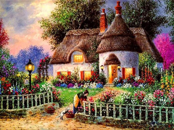 Beautiful Cottage by Dennis Lewan - diamond-painting-bliss.myshopify.com