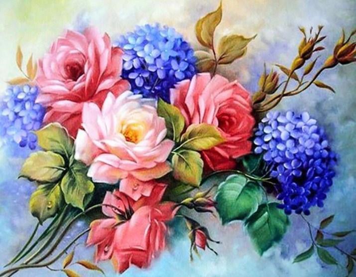 Beautiful Flower Bunch - Paint by Diamonds - diamond-painting-bliss.myshopify.com
