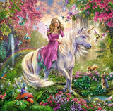 Beautiful Girl Riding the Unicorn - diamond-painting-bliss.myshopify.com