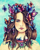 Butterflies on her Mind - Paint by Diamonds - diamond-painting-bliss.myshopify.com