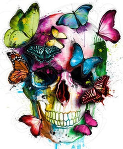 Butterfly & Skull Abstract Art - diamond-painting-bliss.myshopify.com