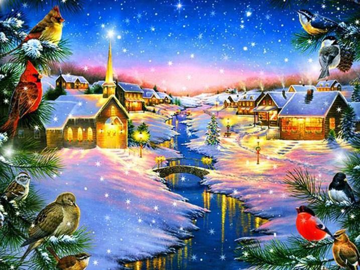 Cardinals in Winter Night - diamond-painting-bliss.myshopify.com