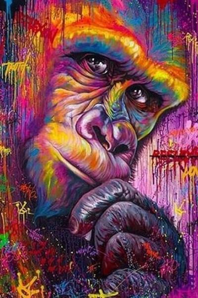 Colorful Gorilla Art Diamond Painting - diamond-painting-bliss.myshopify.com