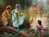 Crossing the Stream by Hans Zatzka - diamond-painting-bliss.myshopify.com