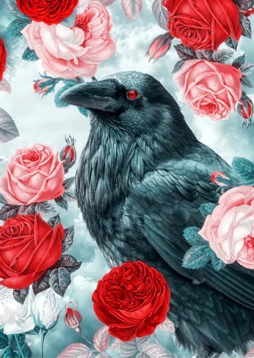Crow & Roses Diamond Painting - diamond-painting-bliss.myshopify.com