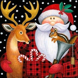 Deer & Santa Claus Christmas Card - diamond-painting-bliss.myshopify.com