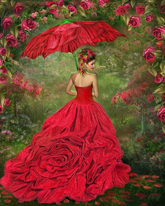 Gorgeous Girl in Rose Gown - diamond-painting-bliss.myshopify.com
