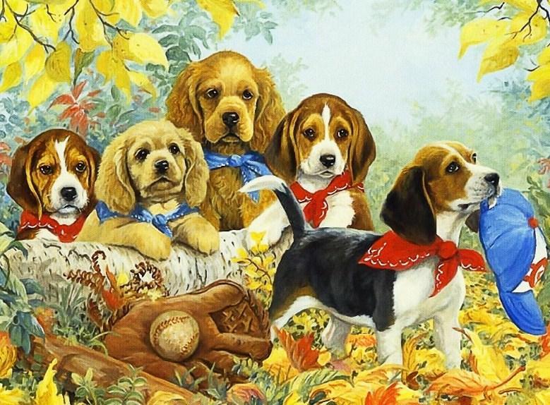 Group of Dogs - Diamond Painting Kit - diamond-painting-bliss.myshopify.com