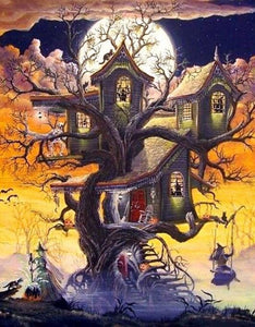 Haunted Tree House & Witches - diamond-painting-bliss.myshopify.com
