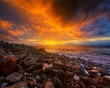 Seaside Rocks & Setting Sun - diamond-painting-bliss.myshopify.com