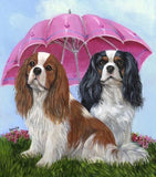 Spaniels Under Umbrella - Paint by Diamonds - diamond-painting-bliss.myshopify.com