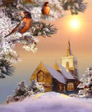 Winter evening & Birds Diamond Painting - diamond-painting-bliss.myshopify.com