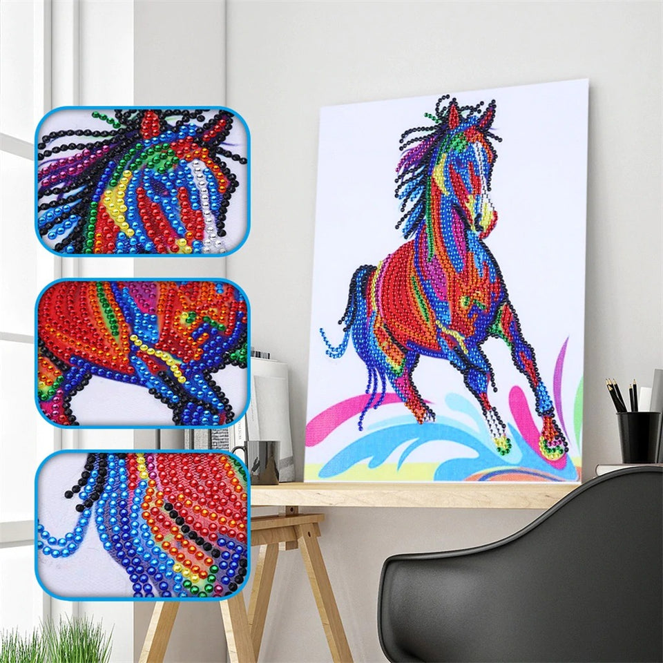 Colorful Running Horse Painting