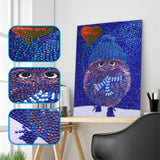 Purple Owl In Winter