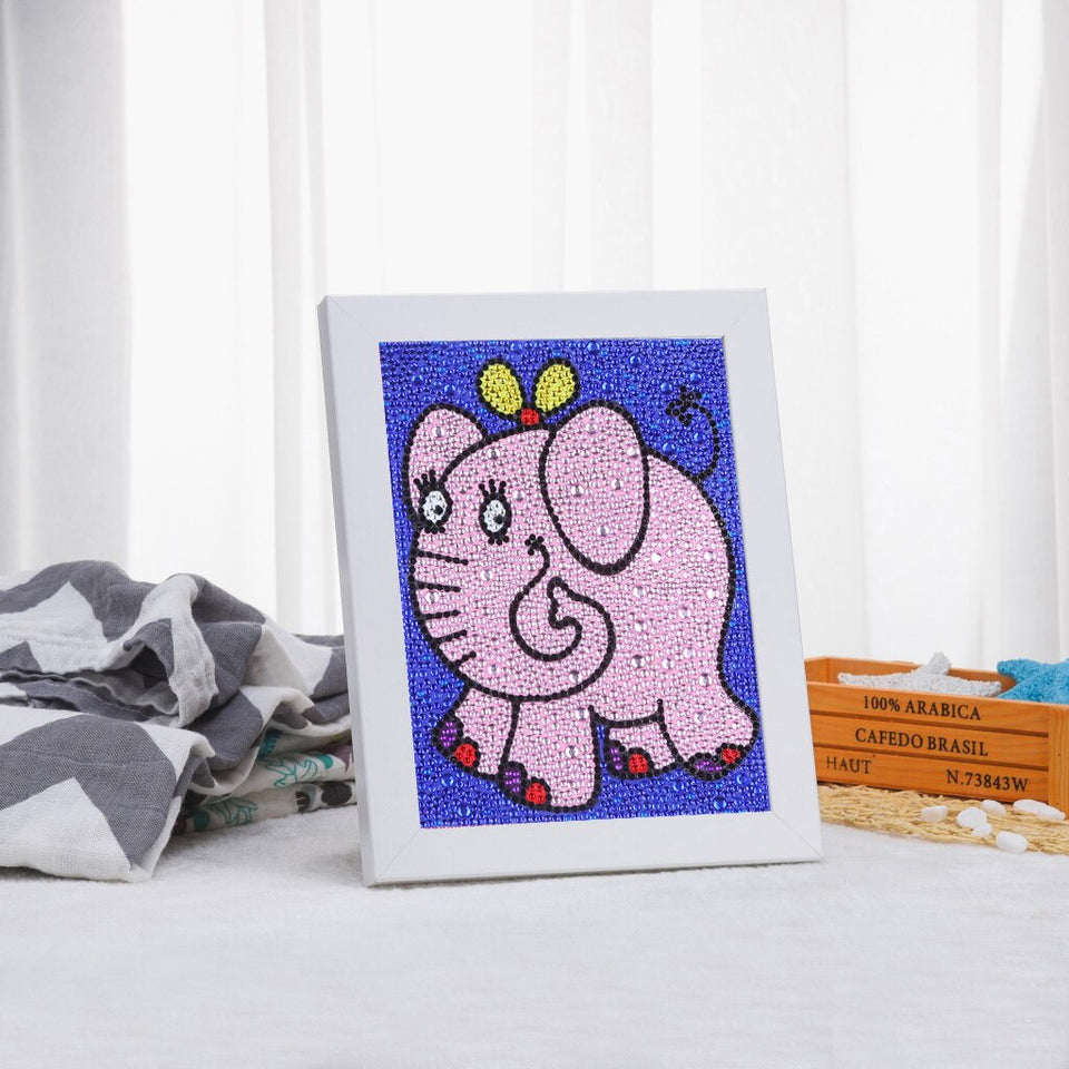 Lovely Happy Pink Elephant Painting For Child