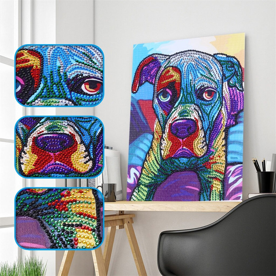 2Pcs Set Colorful Horse And Dog Painting
