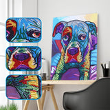 2Pcs Set Colorful Horse And Dog Painting
