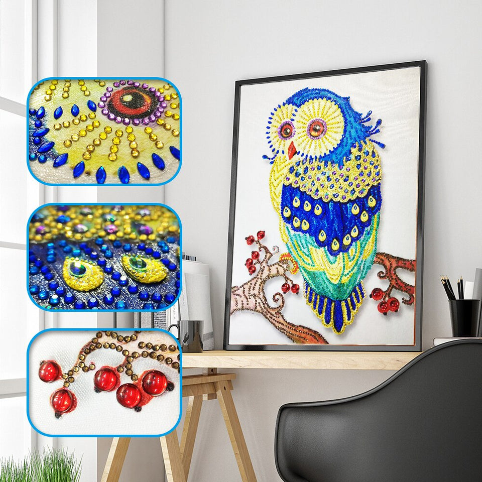 2Pcs Colorful Owl And Wolf