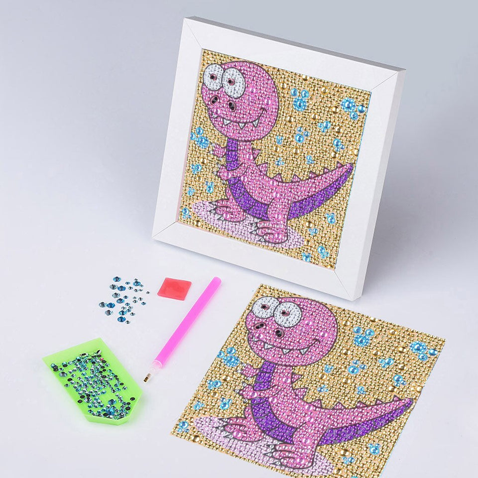 Pink Cute Dinosaur Painting For Kids