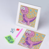 Pink Cute Dinosaur Painting For Kids