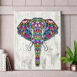 Elephant Motif Colorful Painting