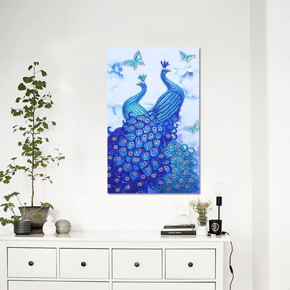 Two Beautiful Blue Peacocks