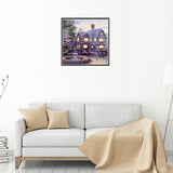 Purple House And Garden And Fountain Special Diamond