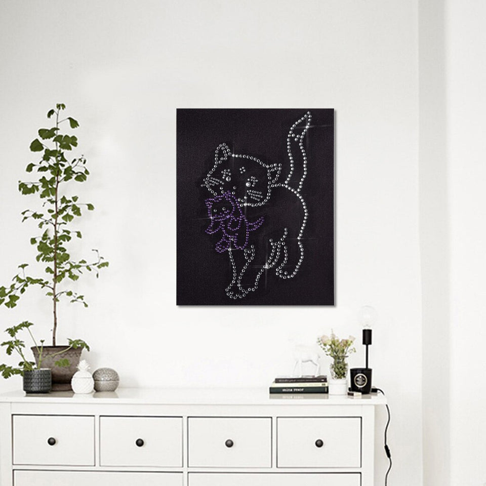 Crystal Cat With kitten