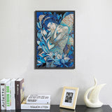 Sleeping Angel Girl With Blue Flowers