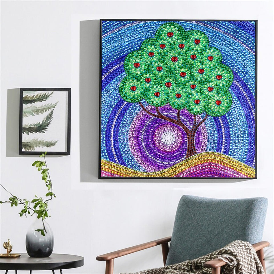 Green Tree Special Shaped Painting