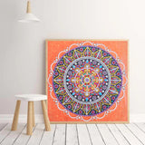 Round Colorful Flower Painting
