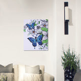 Blue Butterfly On Whit Flowers
