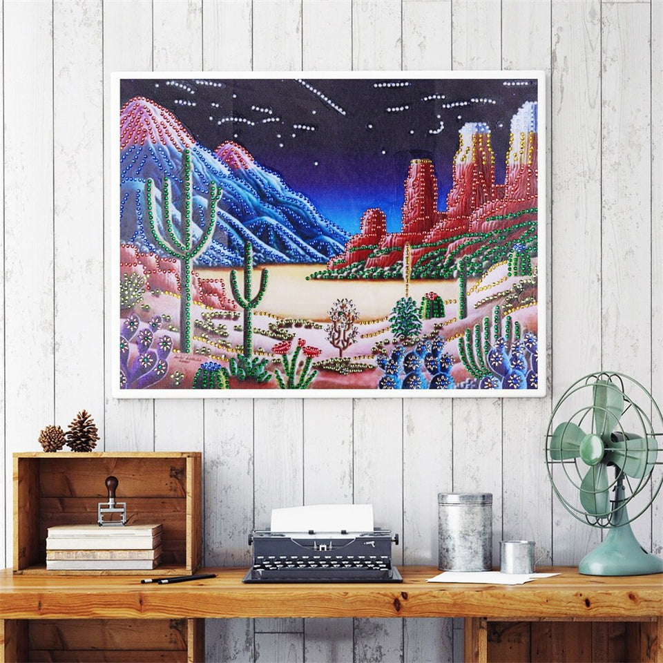 Desert At Night  Charming Painting