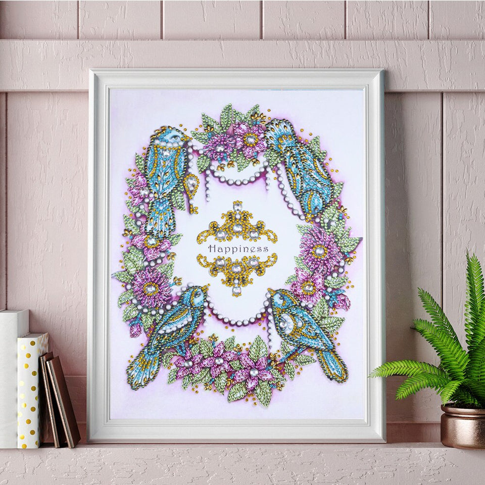 Flowers With Bird Lovely Painting
