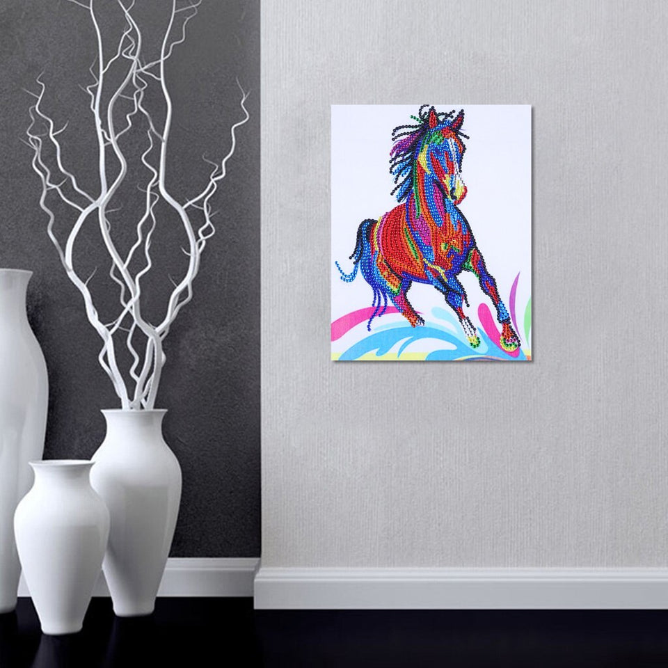 Colorful Running Horse Painting