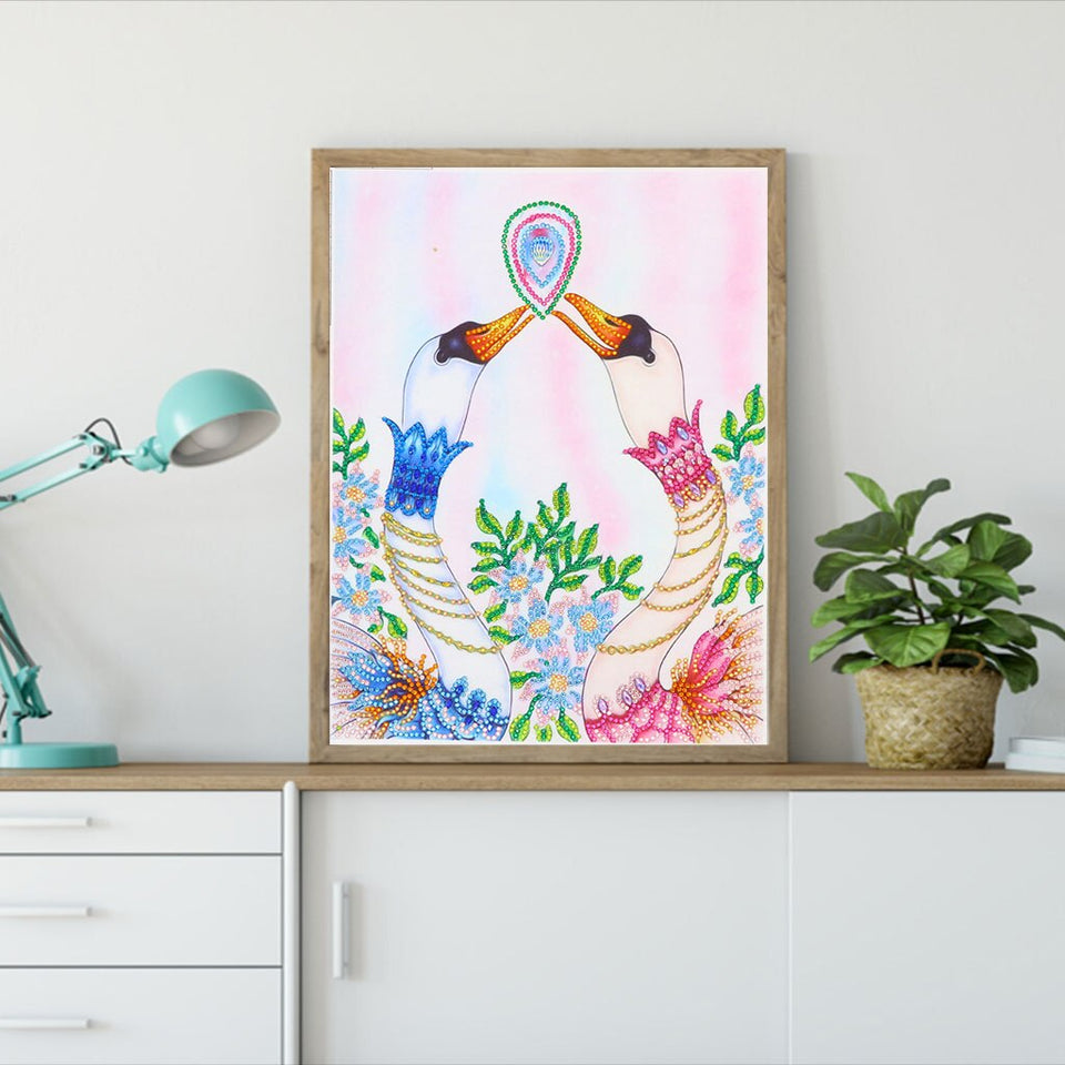 Lovely Colorful Swans