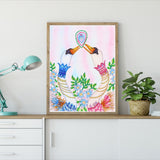 Lovely Colorful Swans