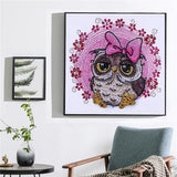 Cute Small Colorful Owl With Butterfly