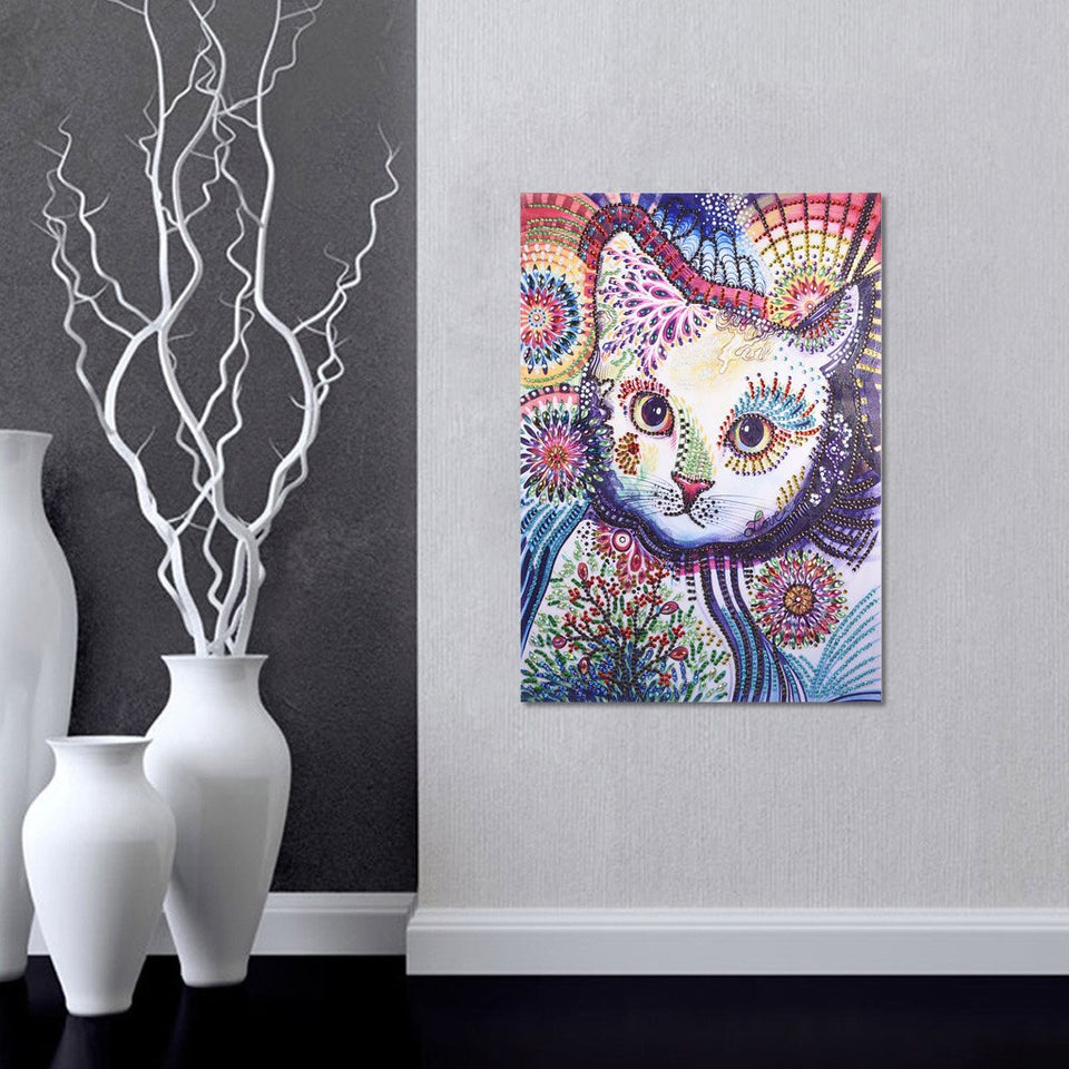 Colorful Cat Beautiful Painting