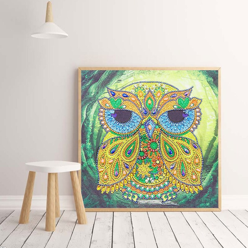 Handmade Beautiful Owl Painting