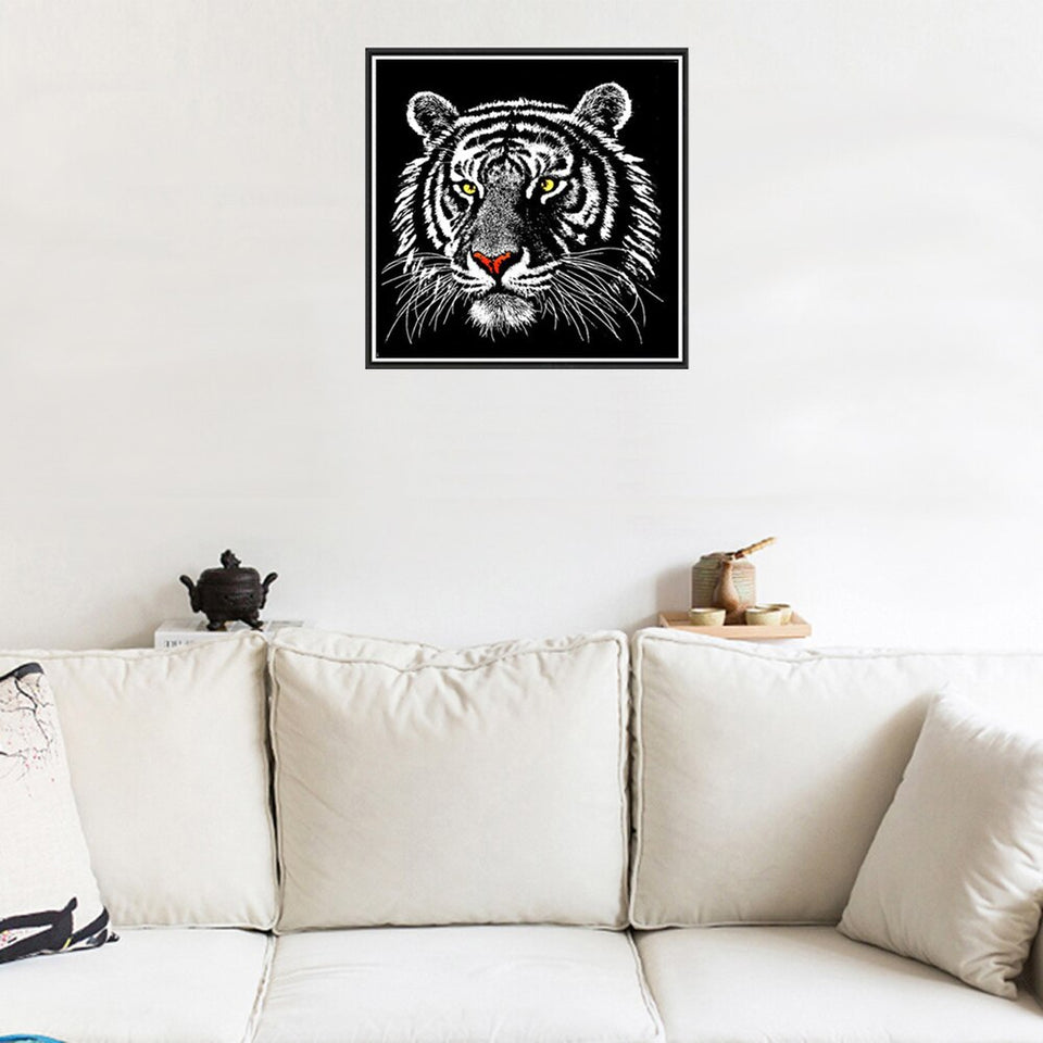 Black And White Tiger Special Diamond Painting