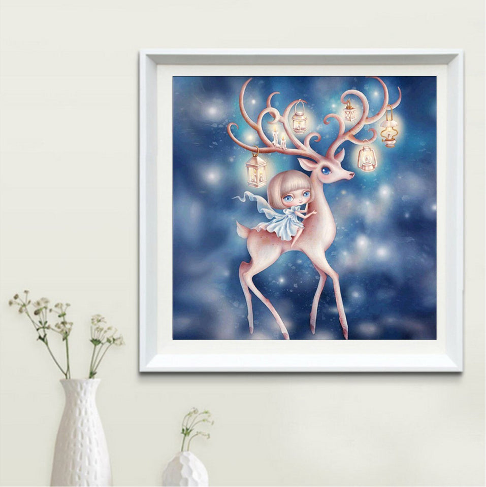 Cute Deer And Baby Girl