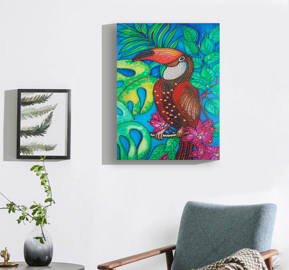 Happy Colorful Toucan On Tree