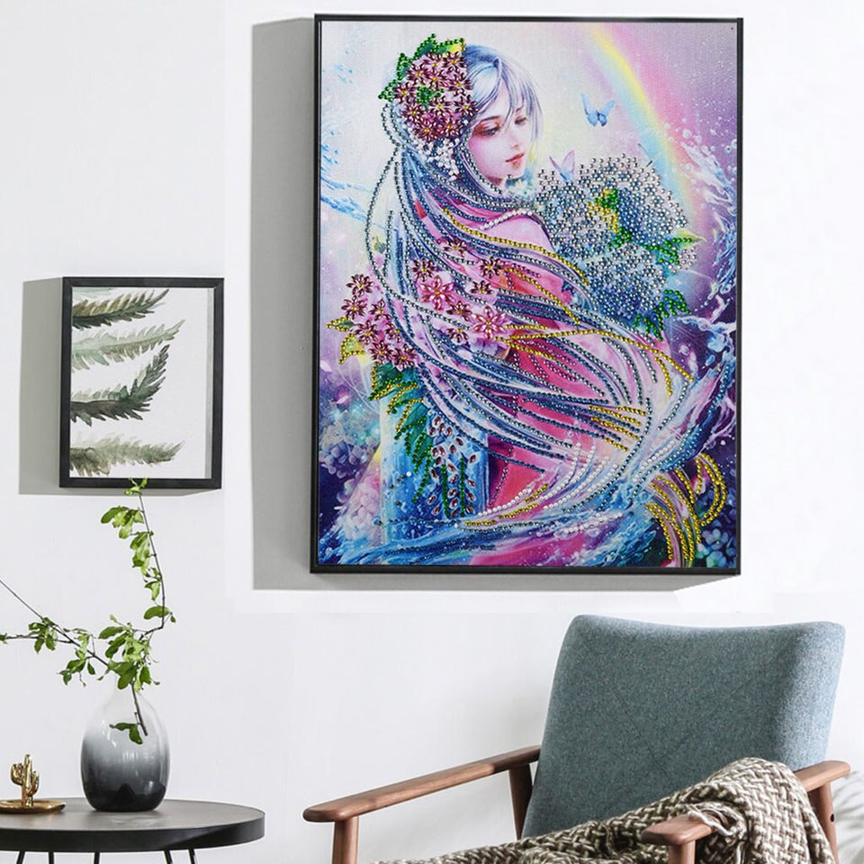 Beauty Girl With Rainbow