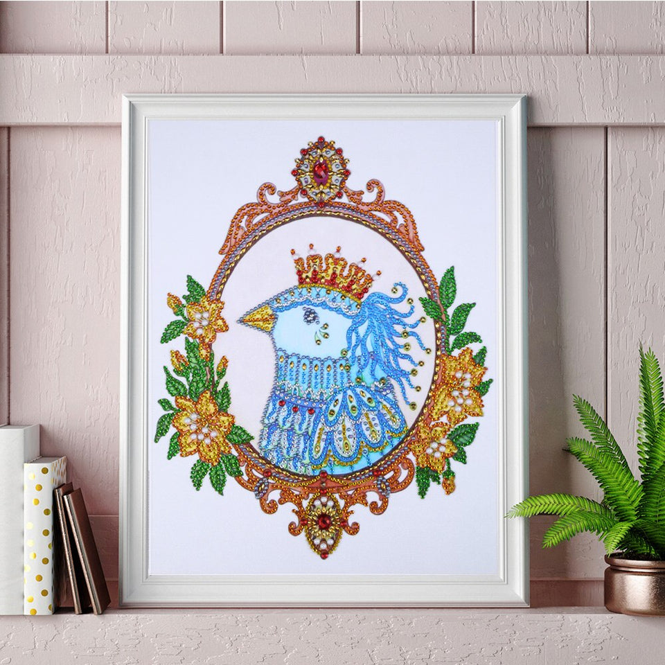 Bird In Mirror Beautiful Painting