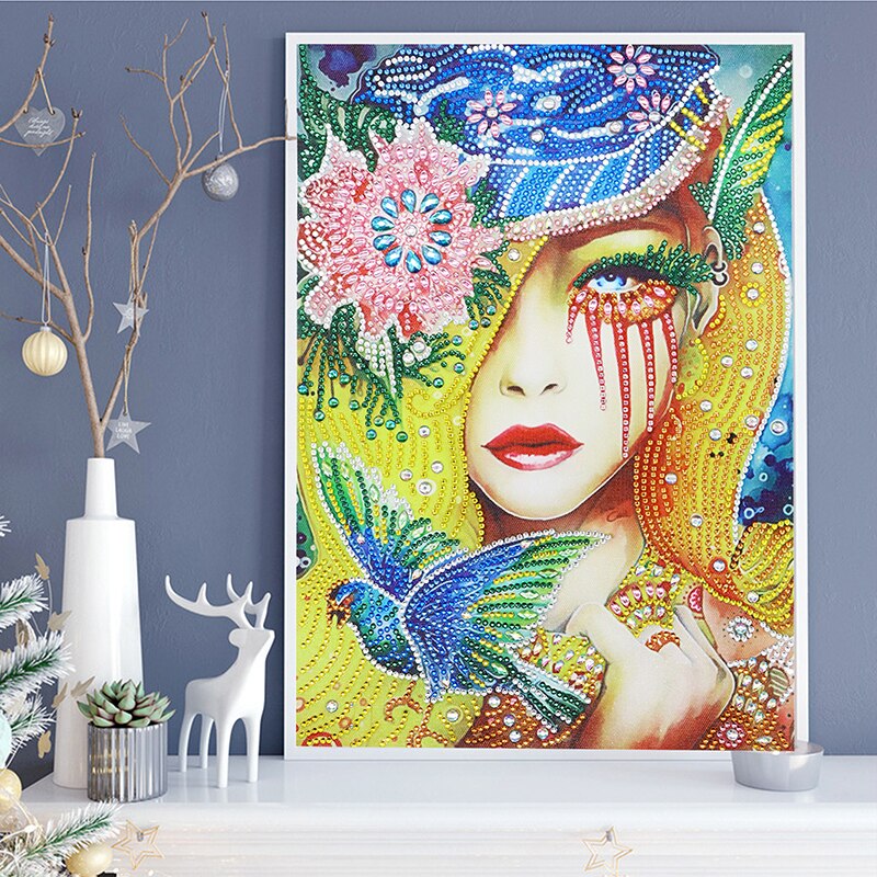 Sad Girl With Bird And Flower