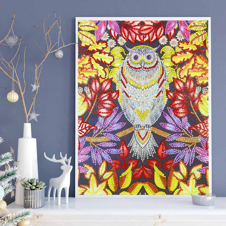 Flower With Owl Colorful