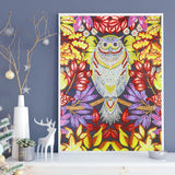 Flower With Owl Colorful